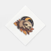 luiaard pompoen Halloween sticker stijl 2 Classic  Servet (Hoek)