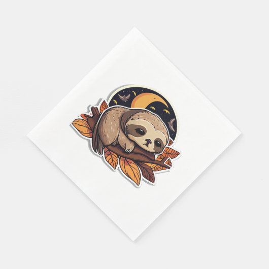 luiaard pompoen Halloween sticker stijl 2 Classic  Servet (Hoek)