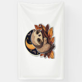 luiaard pompoen Halloween sticker stijl 2 Classic  Spandoek (Verticaal)