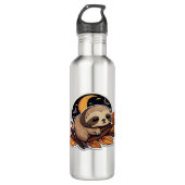 luiaard pompoen Halloween sticker stijl 2 Classic Waterfles (Voorkant)