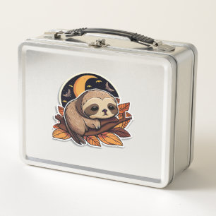 luiaard pompoen Halloween sticker stijl 2 Klassiek