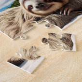 Luiaard Pool Party Collage Grappig Relaxatie Stran Legpuzzel (Zijkant)