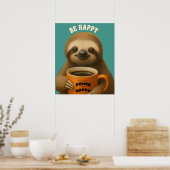 LUIAARD POSTER – Wees Gelukkig Positieve Muurkunst (Keuken)
