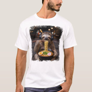 Luiaard Ramen Noedels Liefhebber Humor Grappig Mem T-shirt