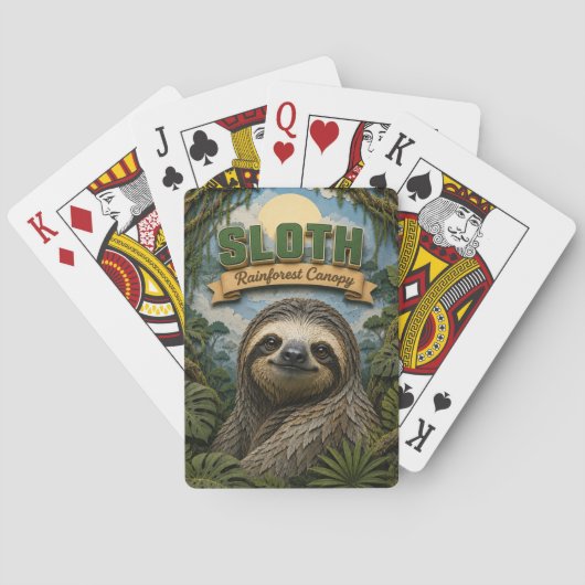 Luiaard Regenwoud Bladerdak POPCUT Pokerkaarten (Achterkant)