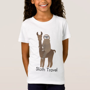 Luiaard Reizen op een Lama T-shirt