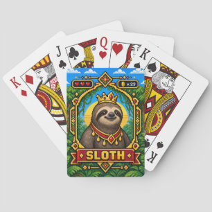 Luiaard Retro 8-Bit Pixelkunst Pokerkaarten