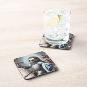 Luiaard ridder vechten draken bier onderzetter (Rechterzijde)