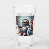 Luiaard ridder vechten draken glas (Voorkant)