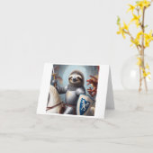 Luiaard ridder vechten draken kaart (Gele Bloem)