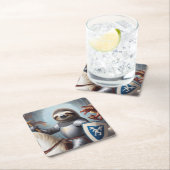 Luiaard ridder vechten draken kartonnen onderzetters (Insitu)