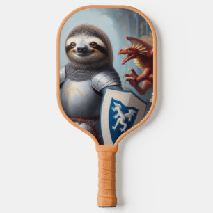 Luiaard ridder vechten draken pickleball paddle