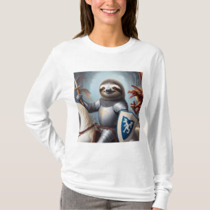 Luiaard ridder vechten draken t-shirt