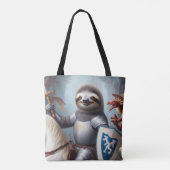 Luiaard ridder vechten draken tote bag (Achterkant)