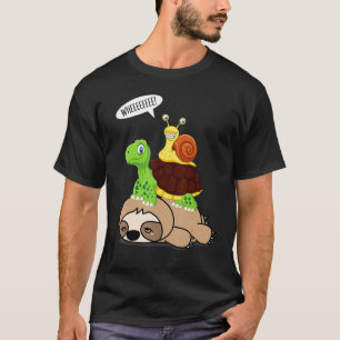 Luiaard Ridding Schildpad Slak Schattig Dierenlief T-shirt