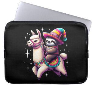 Luiaard Rijden op Llama Leuke Dieren Kinder Jongen Laptop Sleeve