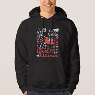 Luiaard rijdend op Roze Lama Gewoon Meisje Dat Van Hoodie