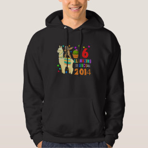 Luiaard rijdt Lama 6e verjaardag meisje kinderen 6 Hoodie