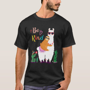 Luiaard rijdt Lama Beste Vrienden Dierenliefhebber T-shirt