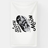 Luiaard rijdt met een raket naar de maan spandoek (Verticaal)