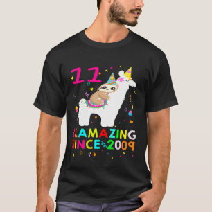 Luiaard rijdt op lama 11e verjaardag LLAMAZING Si T-shirt