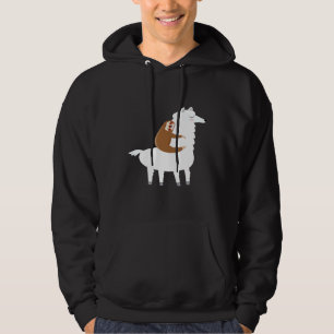 Luiaard rijdt op lama alpaca dierenvrienden humor hoodie