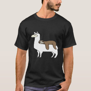 Luiaard rijdt op Lama Alpaca T-shirt