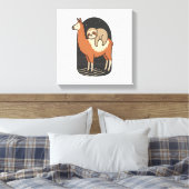 Luiaard rijdt op lama canvas afdruk (Insitu (Slaapkamer))