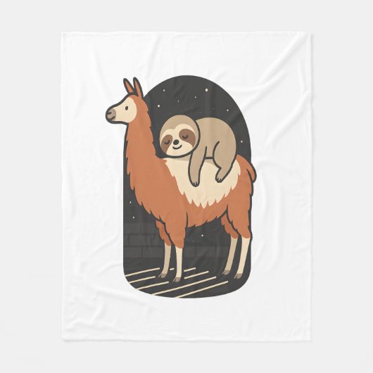 Luiaard rijdt op lama fleece deken (Voorkant)