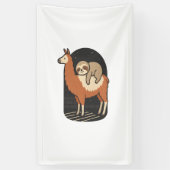 Luiaard rijdt op lama spandoek (Verticaal)