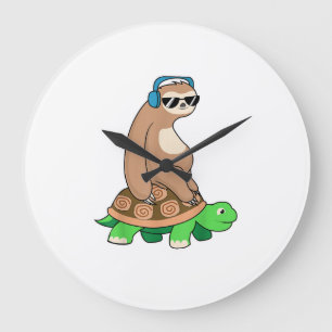 Luiaard rijdt op Schildpad - Lui Luiaard T-shirt C Grote Klok