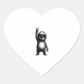 Luiaard Rocking Dance Hart Sticker (Voorkant)