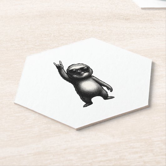 Luiaard Rocking Dance Kartonnen Onderzetters (Schuin)