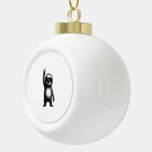 Luiaard Rocking Dance Keramische Bal Ornament (Rechts)