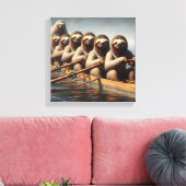 Luiaard Roei Team Canvas Afdruk (Insitu (Woonkamer))