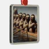 Luiaard Roeiteam Metalen Ornament (Rechts)