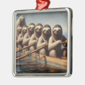 Luiaard Roeiteam Metalen Ornament (Links)