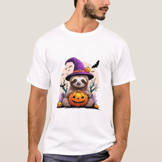 Luiaard Roze Hoed Halloween T-shirt (Voorkant)