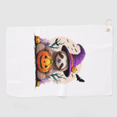 Luiaard Roze Pet Halloween Golfhanddoek (Horizontaal)