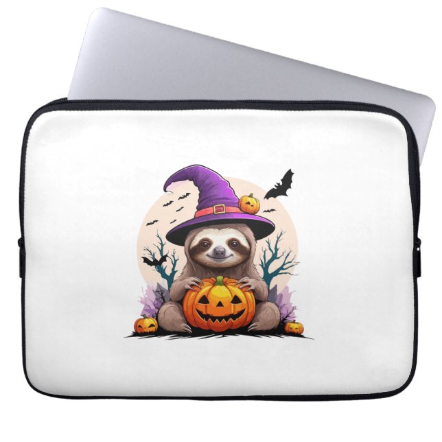 Luiaard Roze Pet Halloween Laptop Sleeve (Voorkant)