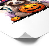 Luiaard Roze Pet Halloween Poster (Hoek)