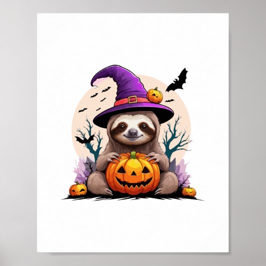 Luiaard Roze Pet Halloween Poster (Voorkant)