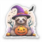 Luiaard Roze Pet Halloween Sticker (Voorkant)