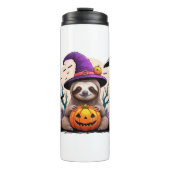 Luiaard Roze Pet Halloween Thermosbeker (Voorkant)