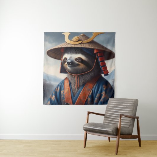 Luiaard Samurai Wandkleed (In situ)
