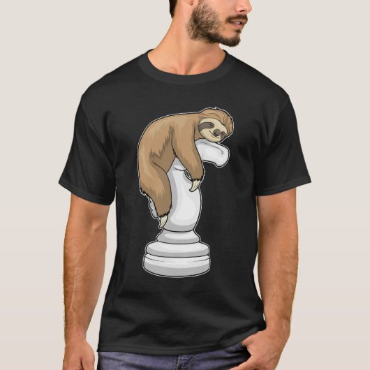 Luiaard Schaakstuk Ridder Schaken T-shirt (Voorkant)