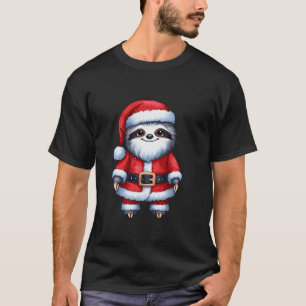 Luiaard Schattige Santa Funny Christmas Sloth T-shirt