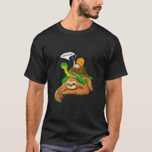 Luiaard Schildpad Slak Grappige Humor Schattig Die T-shirt
