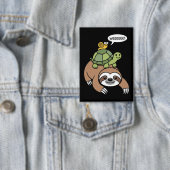 Luiaard Schildpad Slak Rugdier Dier Rent Wild Button (Insitu)