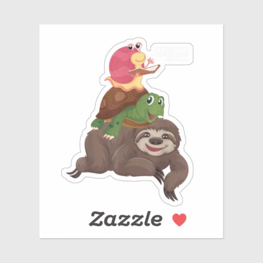 Luiaard Schildpad Snail Team Piggyback Slow Graphi Sticker (Vel)